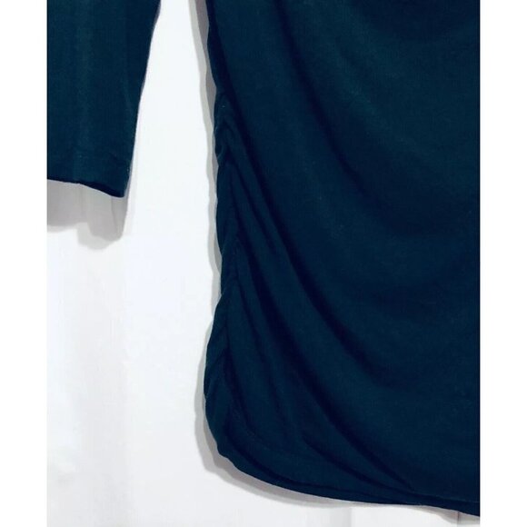 Cache Womens Small Black Zipper Accent Scoop Neck 3/4 Sleeves Blouse - Picture 2 of 7